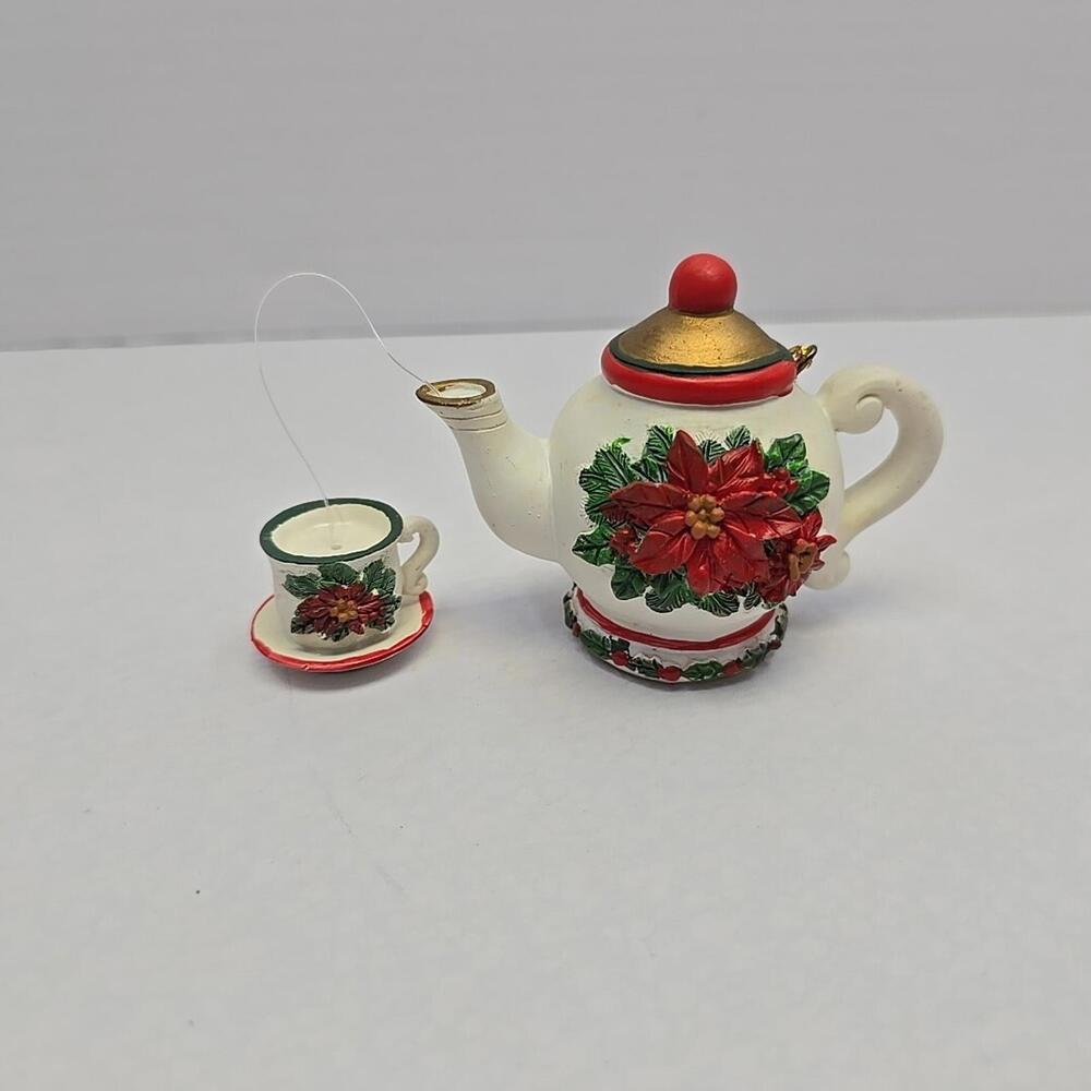 Vintage Teapots With Cups/Saucers Christmas Tree Ornaments - Picture 9 of 15